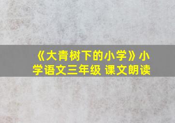 《大青树下的小学》小学语文三年级 课文朗读